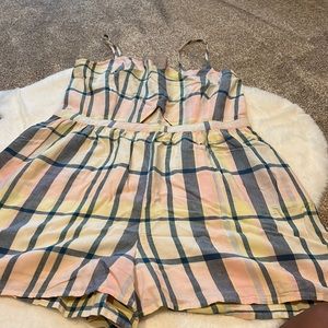 Romper in soft colors.